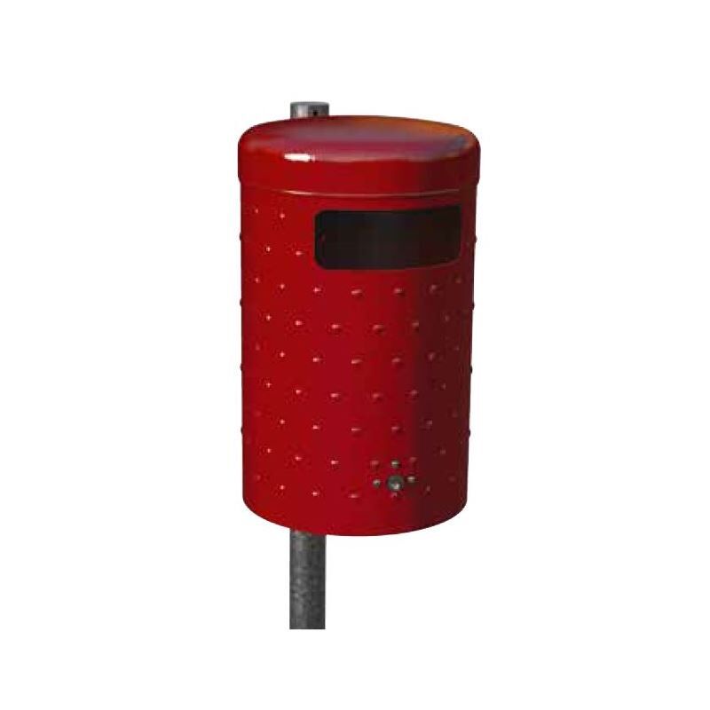Renner Rund Abfallbehälter 50L RAL5013 Noppenblech Design Produktbild Renner Rund Abfallbehälter 50L RAL5013 Noppenblech Design