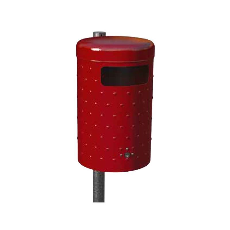 Renner Rund Abfallbehälter 50L RAL6005 Noppenblech Design Produktbild Renner Rund Abfallbehälter 50L RAL6005 Noppenblech Design