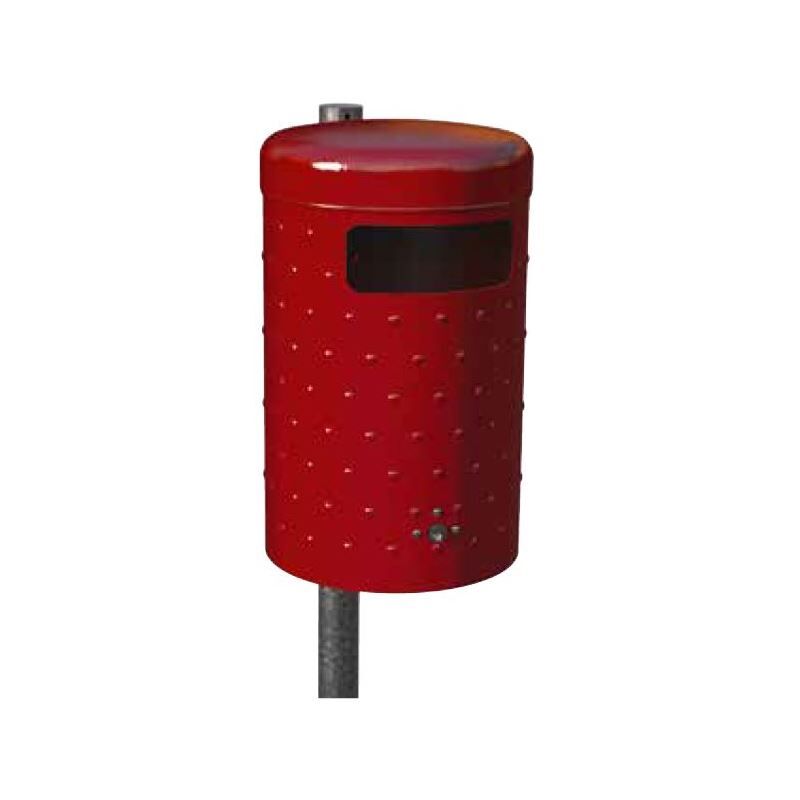 Renner Rund Abfallbehälter 50L RAL7016 Noppenblech Design Produktbild Renner Rund Abfallbehälter 50L RAL7016 Noppenblech Design