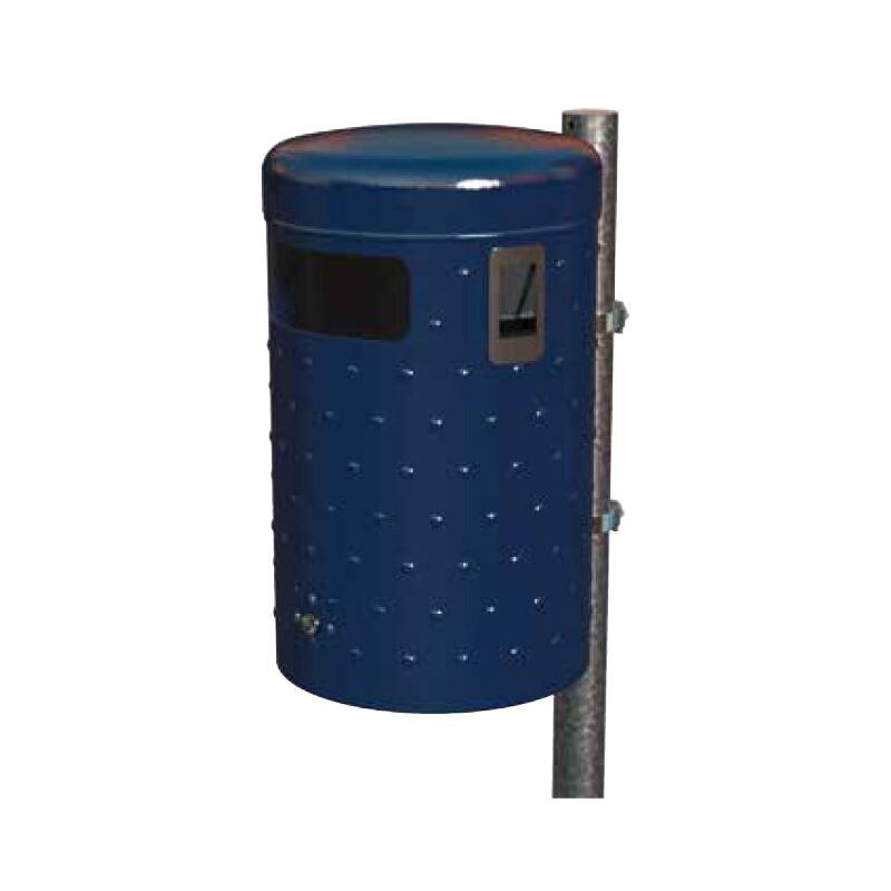 Renner Rund Abfallbehälter 50L DB703 mit Ascher Noppenblech Design Produktbild Renner Rund Abfallbehälter 50L DB703 mit Ascher Noppenblech Design