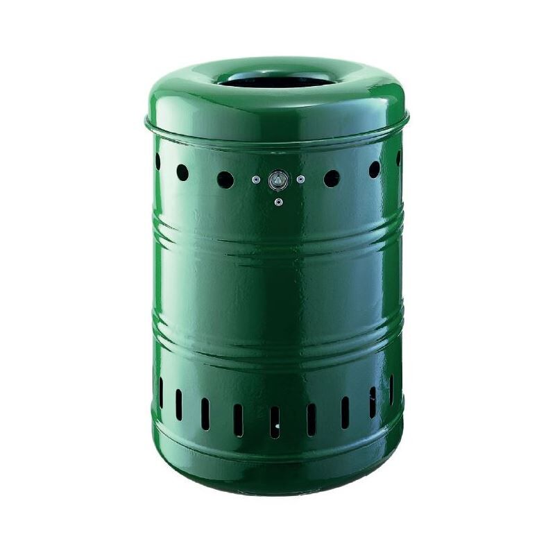 Renner Springdeckel Abfallbehälter 35L Feuerverzinkt gelocht Produktbild Renner Springdeckel Abfallbehälter 35L Feuerverzinkt gelocht