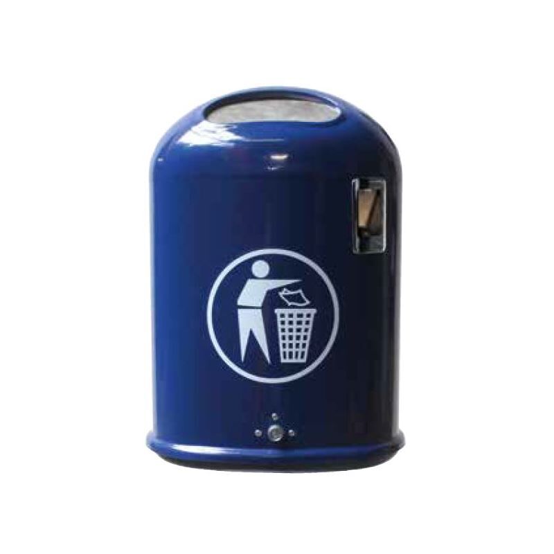 Renner Abfallbehälter oval 45 l Feuerverzinkt mit Ascher Produktbild Renner Abfallbehälter oval 45 l Feuerverzinkt mit Ascher