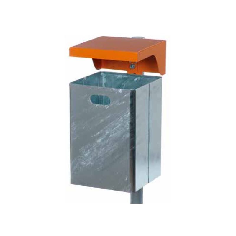 Renner Rechteck Abfallbehälter 40L Feuerverzinkt DB703 ohne Ascher Produktbild Renner Rechteck Abfallbehälter 40L Feuerverzinkt DB703 ohne Ascher