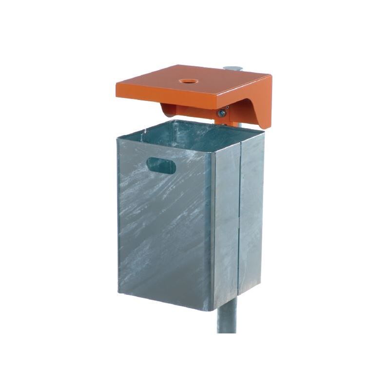Renner Rechteck Abfallbehälter 50L Feuerverzinkt RAL5013 mit Ascher Produktbild Renner Rechteck Abfallbehälter 50L Feuerverzinkt RAL5013 mit Ascher