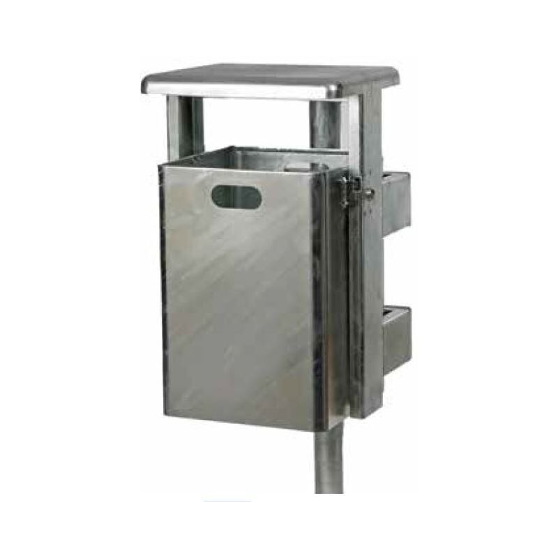 Renner Rechteck Abfallbehälter 40L Pulverbeschichtet RAL6005 Produktbild Renner Rechteck Abfallbehälter 40L Pulverbeschichtet RAL6005