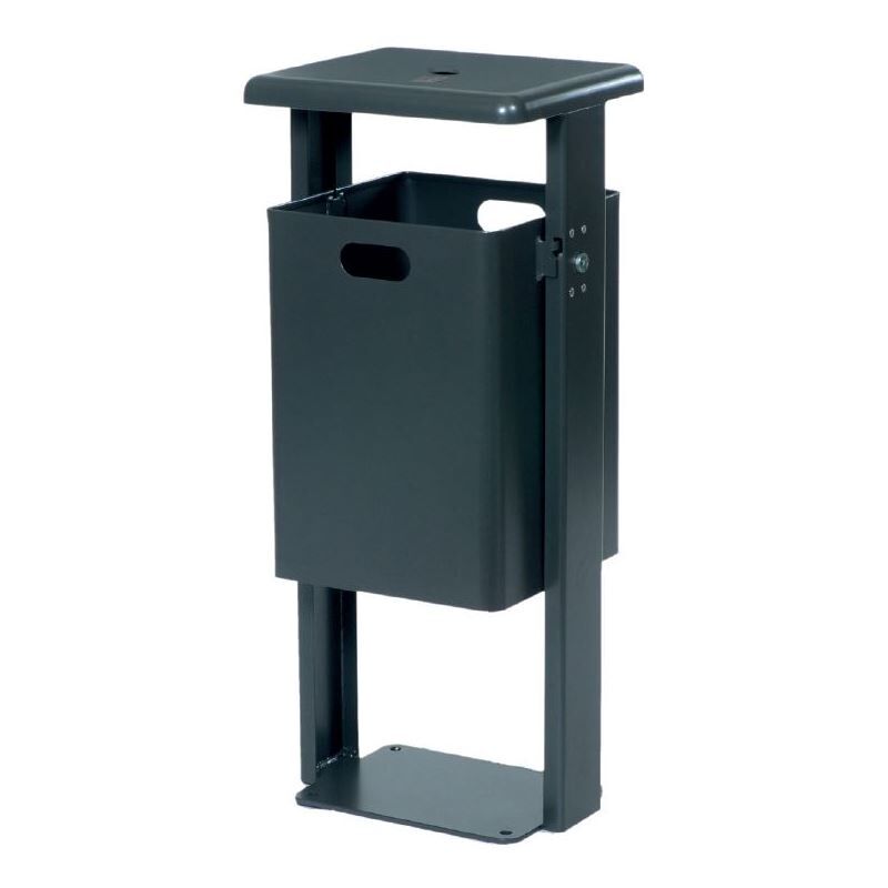 Renner Rechteck Abfallbehälter 40L Pulverbeschichtet RAL6005 mit Ascher Produktbild Renner Rechteck Abfallbehälter 40L Pulverbeschichtet RAL6005 mit Ascher bild 1