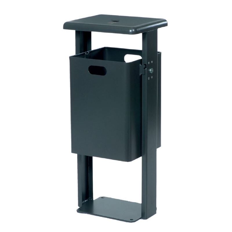 Renner Rechteck Abfallbehälter 40 l RAL7016 mit Ascher Produktbild Renner Rechteck Abfallbehälter 40 l RAL7016 mit Ascher