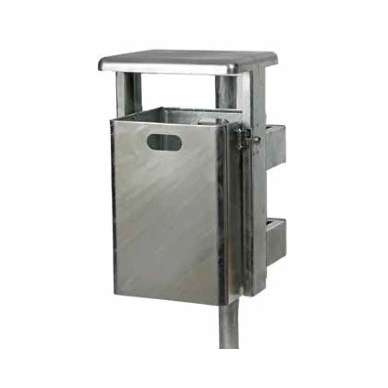 Renner Rechteck Abfallbehälter 40L Feuerverzinkt mit Ascher Produktbild Renner Rechteck Abfallbehälter 40L Feuerverzinkt mit Ascher