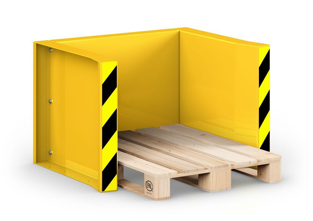 RR Paletten Stapel Station Typ RPS-05 RAL 1023 Produktbild RR Paletten Stapel Station Typ RPS-05 RAL 1023