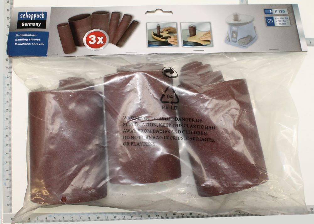 Scheppach Maschinen Schleifhülsen Set Korn 120 Produktbild Scheppach Maschinen Schleifhülsen Set Korn 120