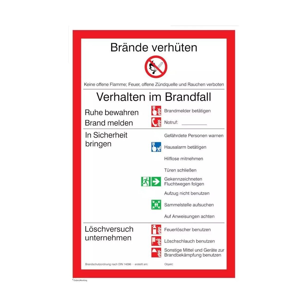 Brandschutzordnung Universal Produktbild Brandschutzordnung Universal