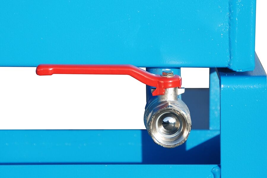 Bauer Späne Kastenwagen SKW-ET 400 Vollgummi Rollen Ablasshahn 1" Inhalt 400 Liter lackiert blau