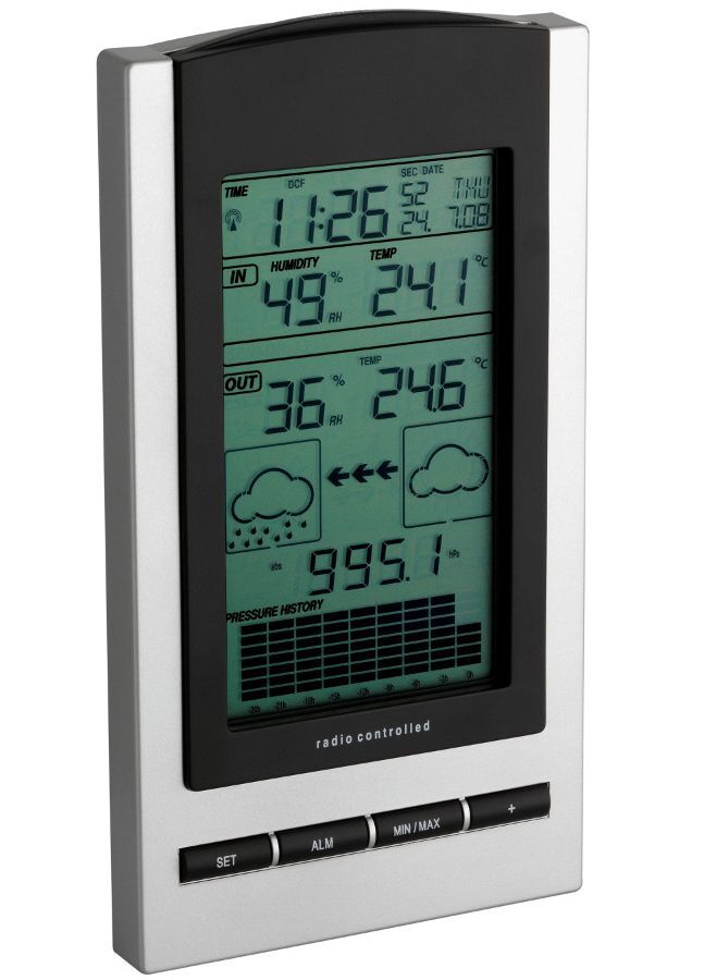TFA Funkwetterstation Gaia inklusive Sender silber schwarz Produktbild TFA Funkwetterstation Gaia inklusive Sender silber schwarz