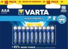 VARTA Alkali High Energy AAA 10x Bli