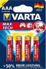 VARTA Batterie MAX TECH AAA, 4-er Blister DE