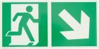Rettungsschild Notausgang rechts 30 x 15 cm Alu nachleuchtend