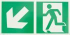 Rettungsschild Notausgang links 30 x 15 cm Alu nachleuchtend