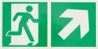 Rettungsschild Notausgang rechts 30 x 15 cm Alu nachleuchtend