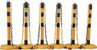 Temka Kettenpfosten - Set, g/s 6 Pfosten + 5x3m Kette