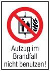 Verbotsschild 13,1x18,5mmAufzug n. ben.,FolHI150