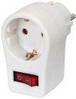 Brennenstuhl Adapterstecker Schutzkontakt mit Schalter in weiß