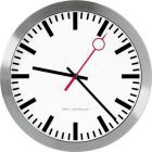 Bürk Mobatime Quarzwanduhr 30 cm Durchmesser satin aluminium