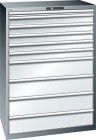 LISTA Schubladenschrank blau H1450, 10 Schubladen