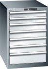 LISTA Schubladenschrank 75 grau H800,7SL2x75/4x100/150