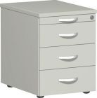 Geramöbel Rollcontainer 3 KU Schubfächer 430x600x566mm Lichtgrau
