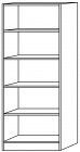 Hammerbacher Regal Buche natur 800x400x2004 mm 4 Böden
