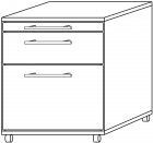 Hammerbacher Rollcontainer Ahorn 2 Schübe