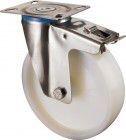 BS Rollen Lenkrolle M. Fst. Edelst.Rad-d 125mm 130KG Tragf.