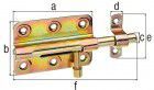Alberts Bolzenriegel, mit befestigter Schlaufe,Edelstahl,Platte LxB 80x59 mm Ges.-L122mm