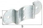 Alberts Zaun-Riegelbeschlag,f.Pfosten u.Halbrund- Zaunr.Ø80mm,feuerverzinkt,LxB 40x121mm