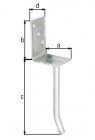 Alberts L-Pfostenträger mit Betonanker aus Rundstahl, feuerverzinkt, Breite 80 mm