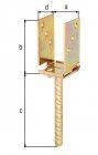 Alberts U-Pfostenträger, breitenverstellbar 71 - 131 mm, gelb verzinkt, z. Einbetonieren
