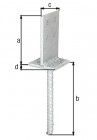 Alberts T-Pfostenträger mit Steg, feuerverzinkt, zum Einbetonieren, Steghöhe 130 mm