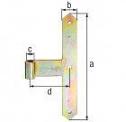 Alberts Tor-Mittelband,  Abschluss spitz,  feuerverzinkt,  HxB 300x40 mm, Rolle Ø16 mm