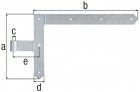 Alberts Tor-Winkelband/Rahmen, spitz, oben, feuerverzinkt, HxL 250x400mm, Rolle Ø13mm