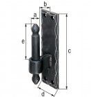 Alberts Kloben auf Platte,randgehämmert,schwarz,DornØ16mm Abstand25mm Platte HxB150x45mm
