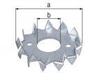 Alberts Scheibendübel mit Zähnen, doppelseitig, sendz.vz., Außen:Ø62 mm,  Innen:Ø21 mm