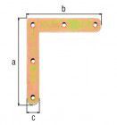 Alberts Eckwinkel mit abgerundeten Enden, galvanisch gelb verzinkt, HxLxB 150x150x20 mm