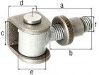 Alberts Torband,verstellb.um15mm U-Bügel u.Einschweißm.Stahl roh z.Anschweißen Gew.M16