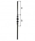 Alberts Füllstab, Stahl roh,  L 900 mm,  Vierkantstab 12x12 mm,  Höhe Ornament 230 mm
