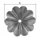 Alberts Zierrosette, Stahl roh,  stärke 5 mm,  Breite Rosette 92 mm