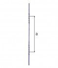 Alberts Füllstab, Stahl roh, Vierkantstab 12x12 mm, L 900 mm, Mitte - Mitte Ornam. 450mm