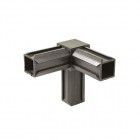 Alberts XD-Rohrverbinder 90° m.1 zus.Abgang, Kunst. schwarz, für 30 x 30 x 2 mm