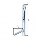 Alberts Felgenhalter, galv. blau verzinkt, HxT 200x100 mm