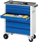 RAU Werkzeugwagen adlatus B700 x T350 mm, Gestell RAL7035, Ausstatung RAL5010