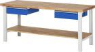 RAU Werkbank Modell 7002 B2000 x T700 x H840 mm, Gestell RAL7035, Ausstatung RAL5010